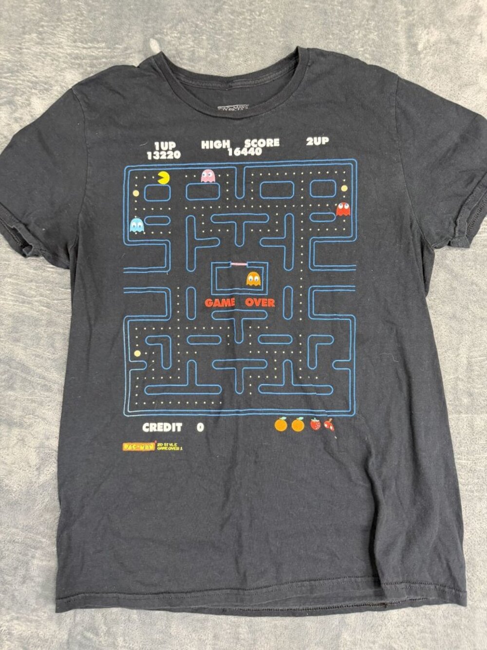Pac-Man Game Over Black Graphic T-Shirt L